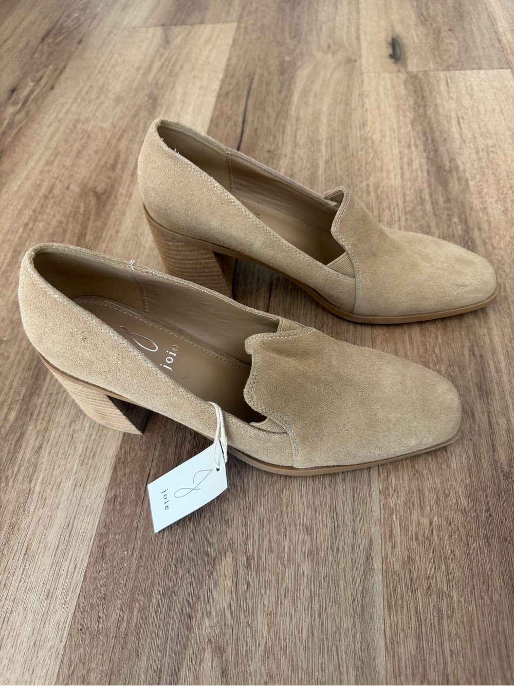 Joie Wevenly Casual Comfort Slip On Loafer Brown Suede Heels
